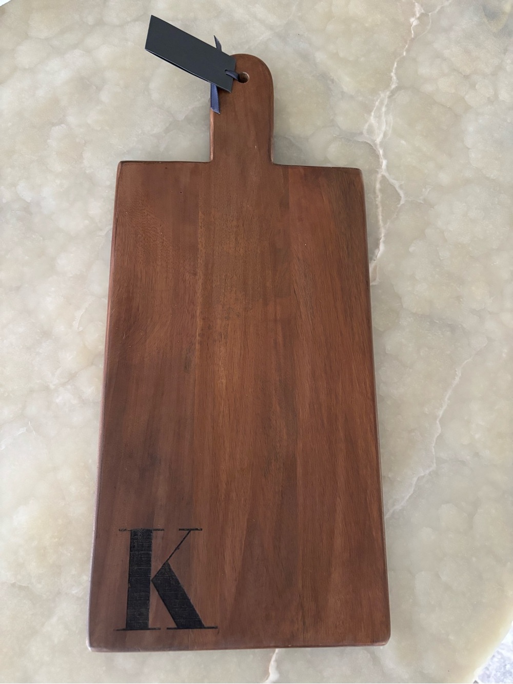 Pottery Barn Brown Wood Monogrammed Serving Board (K)